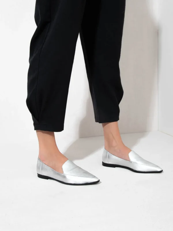 Manchot Dargent- Γυναικεία Loafers, Ασημί - Image 3
