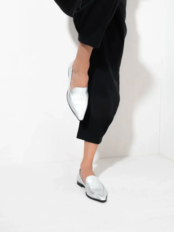 Manchot Dargent- Γυναικεία Loafers, Ασημί - Image 4
