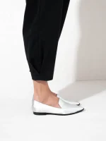 Manchot Dargent- Γυναικεία Loafers, Ασημί - Image 6