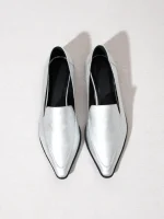 Manchot Dargent- Γυναικεία Loafers, Ασημί - Image 7