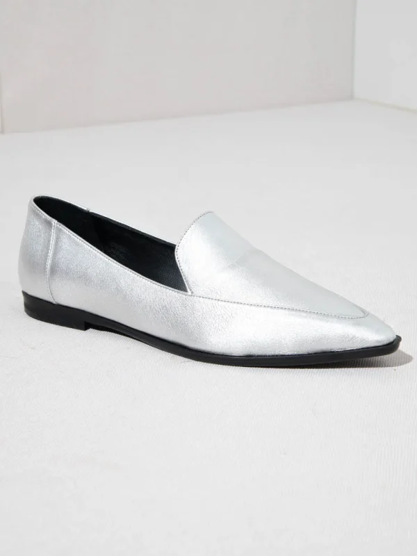 Manchot Dargent- Γυναικεία Loafers, Ασημί - Image 8