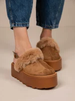Plume Γυναικεία Δερμάτινα Mules Κάμελ - Image 6