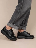 Triade Noir Γυναικεία Δερμάτινα Sneakers Μαύρα