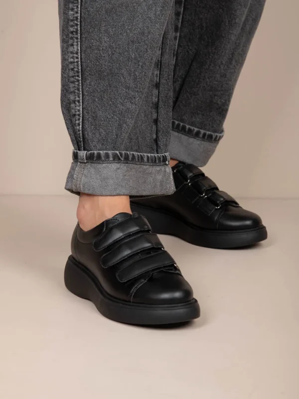 Triade Noir Γυναικεία Δερμάτινα Sneakers Μαύρα - Image 2