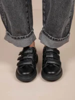 Triade Noir Γυναικεία Δερμάτινα Sneakers Μαύρα - Image 6