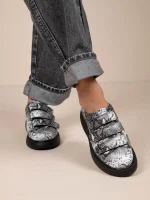 Triade Snake Γυναικεία Δερμάτινα Sneakers Γκρι/Λεύκο/Μαύρο