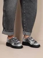 Triade Snake Γυναικεία Δερμάτινα Sneakers Γκρι/Λεύκο/Μαύρο - Image 2