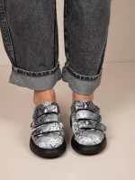 Triade Snake Γυναικεία Δερμάτινα Sneakers Γκρι/Λεύκο/Μαύρο - Image 3