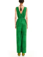 SLEEVELESS JERSEY JUMPSUIT CROCO GREEN - Image 2