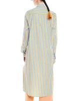 PRINTED MAXI SHIRT DRESS STRIPES BLUE - Image 2