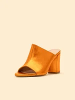 Claire Metallic Orange, Πέδιλα Γυναικεία Δερμάτινα WEARExSANDALISTA - Image 2