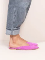 Brocade Magenta, Γυναικεία Δερμάτινα Mules Flat - Image 3