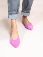 Brocade Magenta, Γυναικεία Δερμάτινα Mules Flat - Image 4