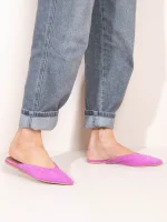 Brocade Magenta, Γυναικεία Δερμάτινα Mules Flat - Image 5
