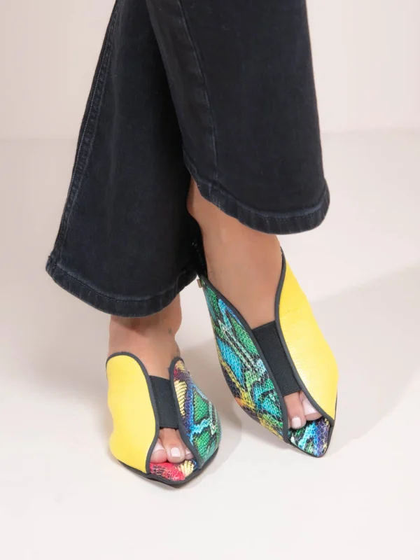 Cap Jaune - Γυναικεία Δερμάτινα Mules Flat - Image 5