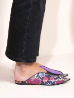 Cap Mauve - Γυναικεία Δερμάτινα Mules Flat - Image 5