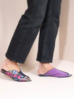 Cap Mauve - Γυναικεία Δερμάτινα Mules Flat - Image 6