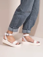 Caree Ivory Γυναικεία Δερμάτινα Flatforms Ιβουάρ - Image 2