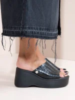 Croc Eleve Noir, Σανδάλια Γυναικεία Δερμάτινα - Image 4