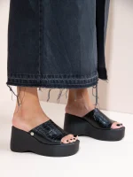 Croc Eleve Noir, Σανδάλια Γυναικεία Δερμάτινα - Image 6