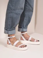 Deux Ponts Eleve Ivory Γυναικεία Δερμάτινα Flatforms Ιβουάρ - Image 3