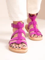 Gladiator Magenta - Σανδάλια Γυναικεία Δερμάτινα, Φλατ - Image 6
