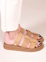 Anne Soft  Γυναικεία Δερμάτινα Flatforms Ταμπά - Image 3