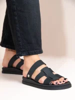 Anne Soft Noir Γυναικεία Δερμάτινα Flatforms Μαύρα - Image 4