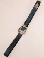 Bijoux Noir Dor Γυναικεία Δερμάτινη Ζώνη Μαύρη - Image 2