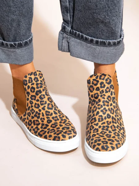 Botte Finess Leo Γυναικεία Δερμάτινα Μποτάκια Λεοπάρ