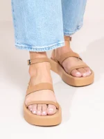 Deux Ponts Eleve Γυναικεία Δερμάτινα Flatforms Ταμπά