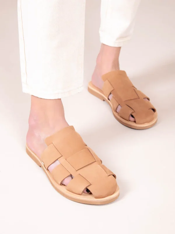 Double Terra Γυναικεία Δερμάτινα Mules Tαμπά - Image 1
