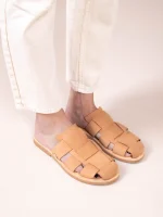 Double Terra Γυναικεία Δερμάτινα Mules Tαμπά - Image 4
