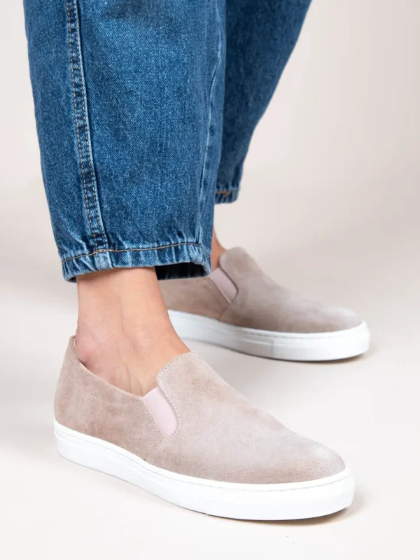 Finess Beige Γυναικεία Δερμάτινα Sneakers Μπεζ - Image 1