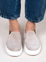 Finess Beige Γυναικεία Δερμάτινα Sneakers Μπεζ - Image 2