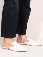 Gray Majesty Γυναικεία Δερμάτινα Mules Γκρι Πάγου - Image 3