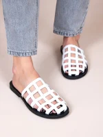 Grillet Blanc Γυναικεία Δερμάτινα Mules/Σανδάλια Λευκά - Image 2