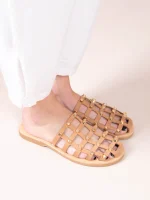 Grillet Stellar Γυναικεία Δερμάτινα Mules/Σανδάλια Ταμπά Με Τρουκς