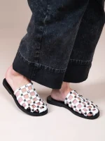 Grillet Stellar Blanc Γυναικεία Δερμάτινα Mules/Σανδάλια Λευκά Με Τρουκς - Image 2