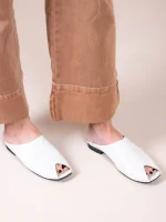 Jasmine Snake Blanc Γυναικεία Δερμάτινα Mules Λευκό/Γκρι Πάγου - Image 2