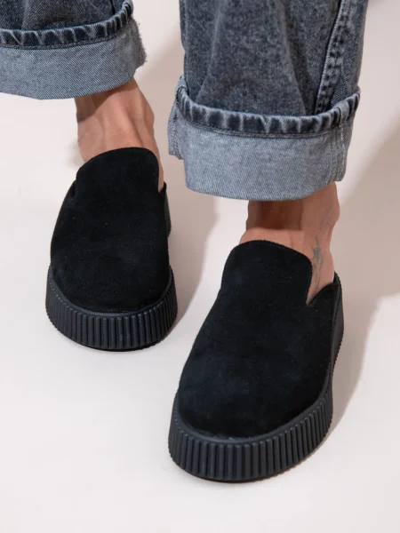 Lordi Noir Γυναικεία Δερμάτινα Mules Μαύρα