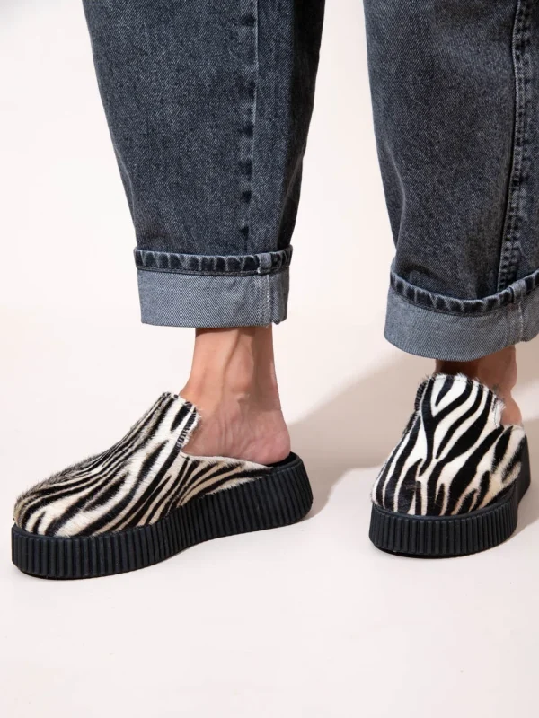 Lordi Zebre Γυναικεία Δερμάτινα Mules Ζεβρέ - Image 1