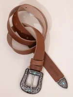 Margie Marron Γυναικεία Δερμάτινη Ζώνη Καφέ