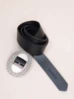 Miroir Noir Dargent Γυναικεία Δερμάτινη Ζώνη Μαύρη