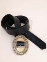 Miroir Noir Dor Γυναικεία Δερμάτινη Ζώνη Μαύρη