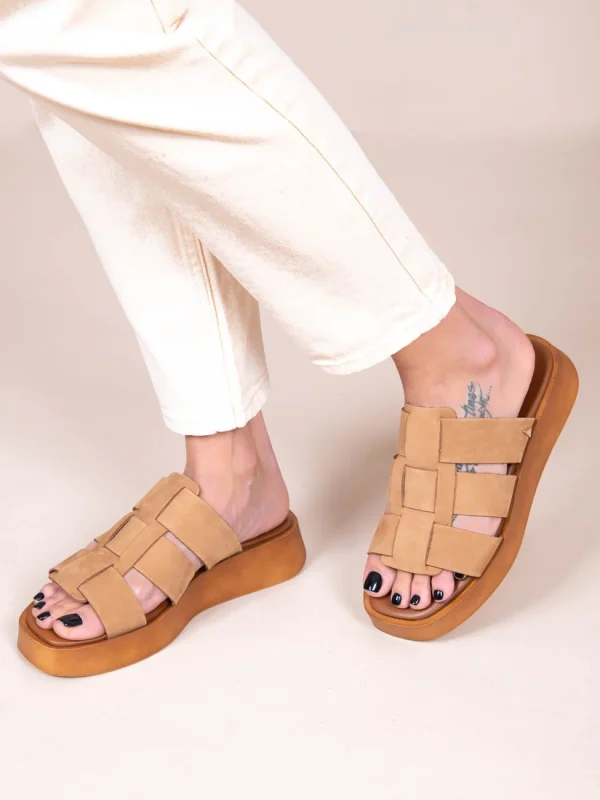 Noyer Eleve Γυναικεία Δερμάτινα Flatforms Ταμπά - Image 3