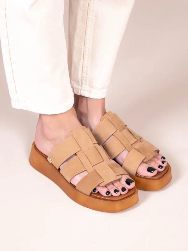 Noyer Eleve Γυναικεία Δερμάτινα Flatforms Ταμπά - Image 5