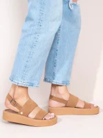 Passage Γυναικεία Δερμάτινα Flatforms Ταμπά - Image 2