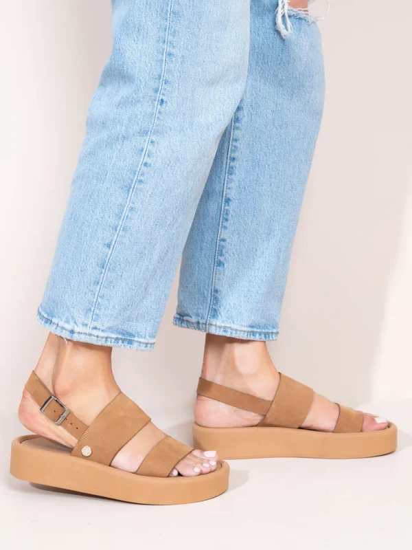 Passage Γυναικεία Δερμάτινα Flatforms Ταμπά - Image 2