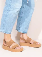Passage Γυναικεία Δερμάτινα Flatforms Ταμπά - Image 4